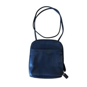 Vintage Fossil Black Pebbled Leather Crossbody Bag